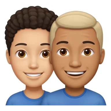 person 1 body with 2 heads  different races sticker