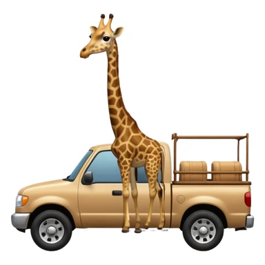giraffe in the back of a pickup truck sticker