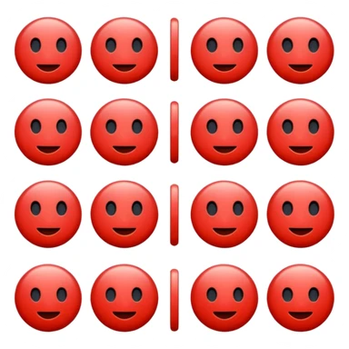 circle emoji, top half red, bottom half black sticker