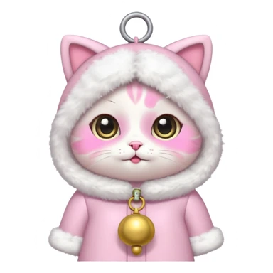 kawaii neko, cute outfit with bell sticker