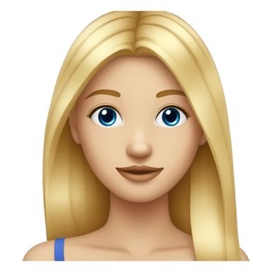 fille blonde aux cheveux lisse aux yeux bleus sticker