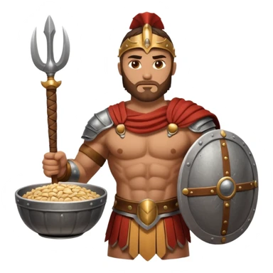 A gladiator holding a bowl of barley sticker