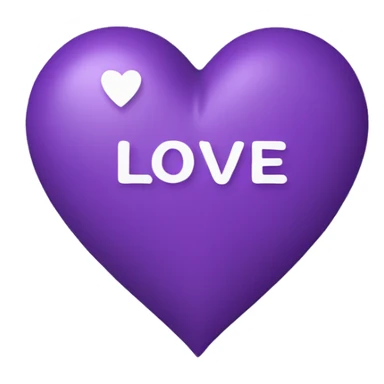 Purple heart with text “love you” sticker