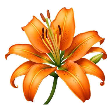 Orange Lily flower sticker