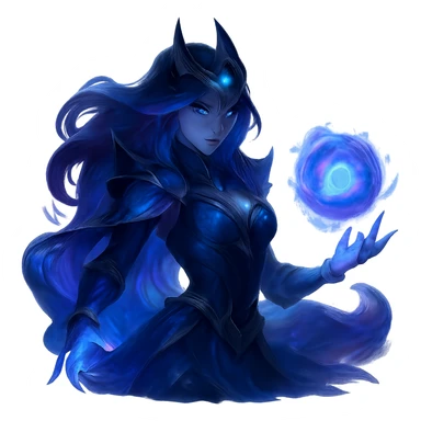 League of Legends style game piece in blue and violet colors sticker