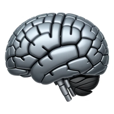   Create an emoji in which it is representing AI brain in black color professional and luxury  AI sticker