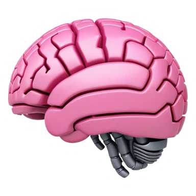 3d pink robotic brain in a form of earth from an angled perspective sticker
