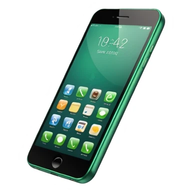 modern green mobile phone, simple, no text sticker