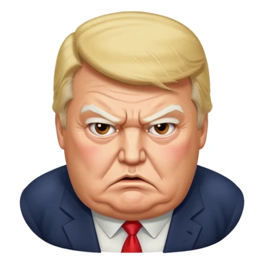 uSE THIS AS A REFERENCE PICTURE TO CREATE AN ANGRY, ELDERLY, OBESEB DONALD TRUMP EMOJI, FROM AN ISOMETRIC OVERHEAD ANGLE sticker