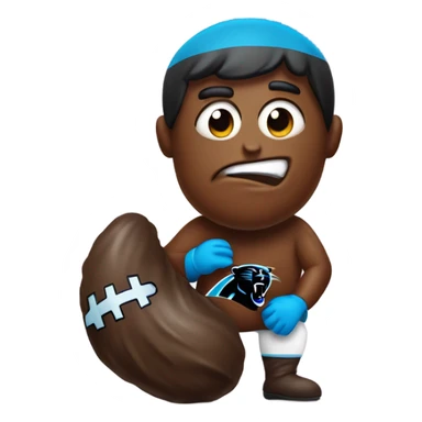 Piece of poop wearing Carolina panthers jersey sticker
