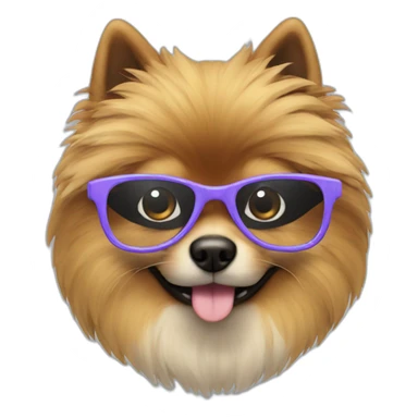 zwergspitz with glasses sticker