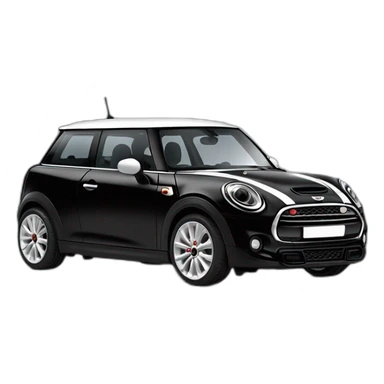 Mini Cooper s f56 noire de derrière avec le toit blanc sticker