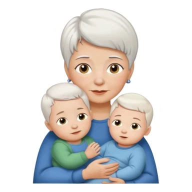 grandmother with short hair white and baby boy with short brown hair and fair skin sticker