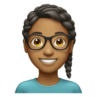 smiling girl with glasses sticker