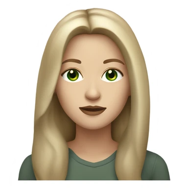 White women with green eyes and long light brown hair, full lips  sticker