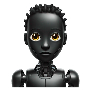 A black robot like boy sticker