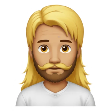 yellow long hair bearded man with white shirt sticker