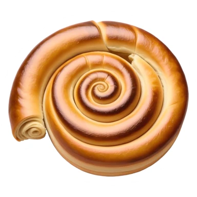 Cinematic delicate escargot pastry, spiral shape with layers of buttery dough, caramelized edges, rich golden-brown tones, elegant and inviting. sticker
