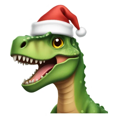 Dinosaur wearing Christmas’s hat sticker