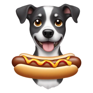 Dog eating a hot dog sticker