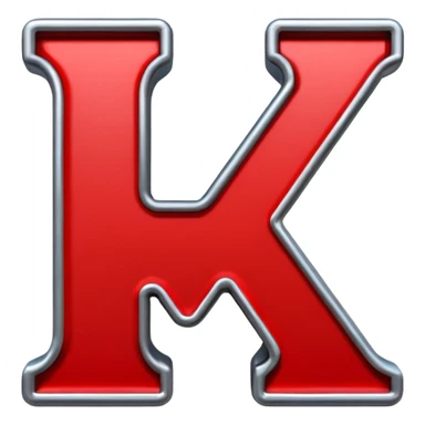 Red chain link logo in the shape of the letter K sticker