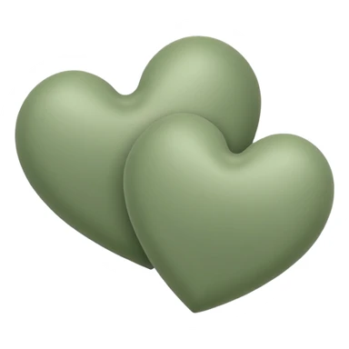 double sage green hearts sticker