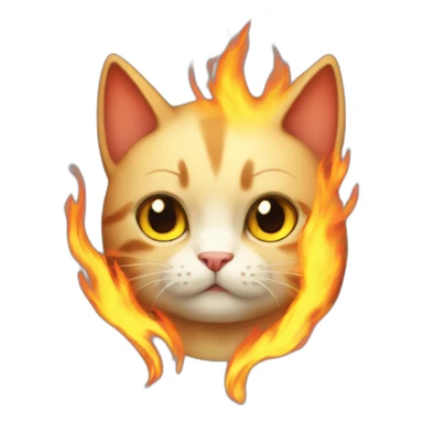 Cat-fire-anime sticker