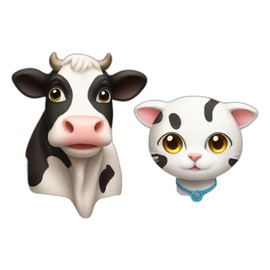 cow with cat sticker