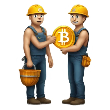 Miners hold Bitcoin sticker