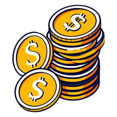 stack of coins sticker