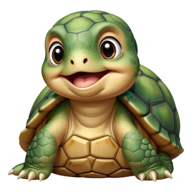 cinematic-yawning baby tortoise-realistic--emoji,,-cute-wise-face-peering-ahead-with-calm-determination,-cute large-eyes-reflecting-centuries of wisdom, sticker