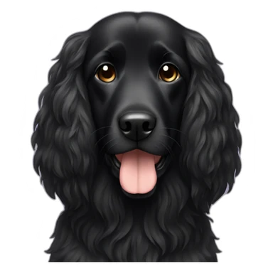 long haired all black dog sticker