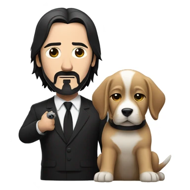 John wick with puppy sticker