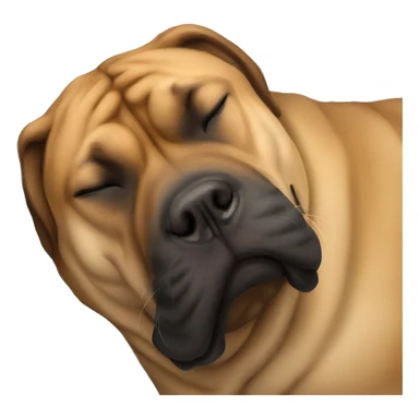 sleeping girl hugging boerboel sticker