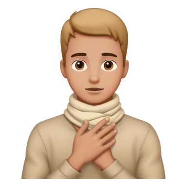 a guy with his hands wrapped around his neck  sticker