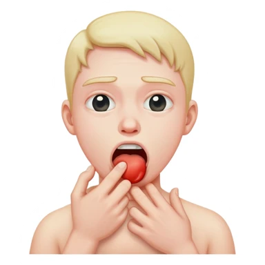 Person chocking themself sticker