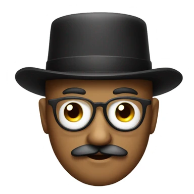 man with monocle, mustache, and hat looking fancy sticker