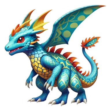exotic fantasy-creature-Fakémon-Pokémon, full body, with random markings sticker