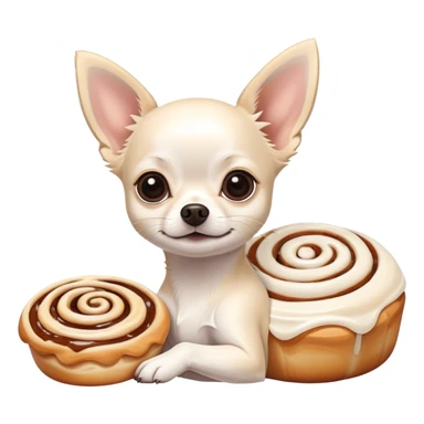 Chihuahua white and cinnamon roll  sticker
