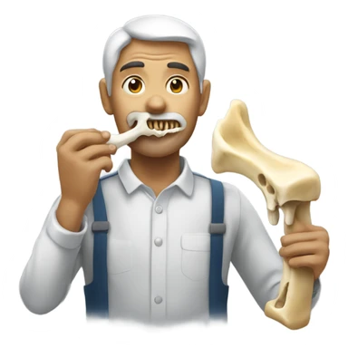Man eating a bone sticker