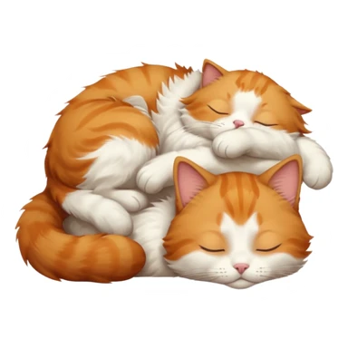 ginger and white small cat eyes closed lying down upside down sticker
