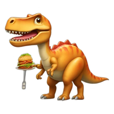 dinosaur with kebab sticker