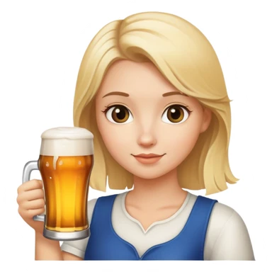 blonde girl with beer sticker