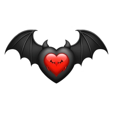 heart with gothic bat wings sticker