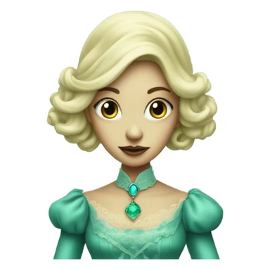 "green blonde alien woman"  in cyan
 Victorian dress elegant, full body sticker