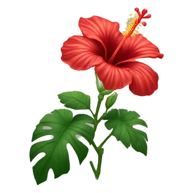 Red hibiscus flower  sticker