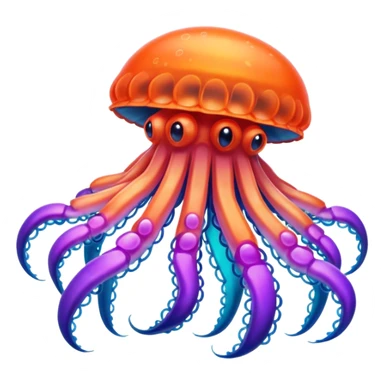 Neon glowing jellyfish-crab-squi sticker