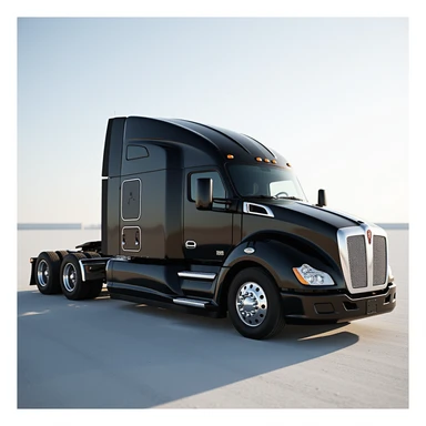 2025 Kenworth T680 semi truck, black, side view, realistic style sticker