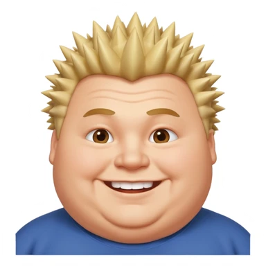  spiky haired happy fat man sticker