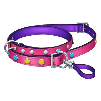 Collar & leash, colorful set. sticker